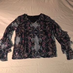 Black Floral Blouse